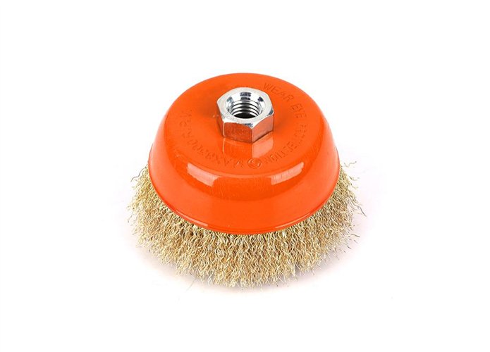 Szczotka doczołowa z nakrętką - drut falowany M14/100 mm / TEGER