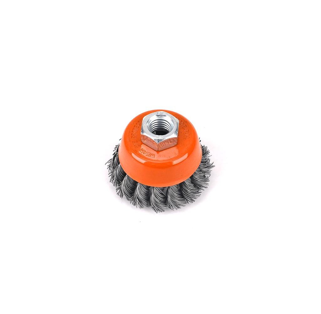 Szczotka doczołowa z nakrętką - drut skręcany M14/60 mm / TEGER