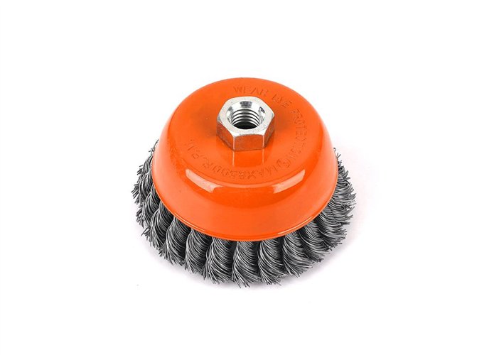 Szczotka doczołowa z nakrętką - drut skręcany M14/100 mm / TEGER