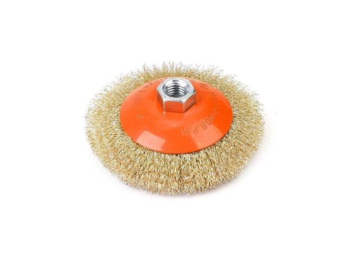 Szczotka tarczowa z nakrętką - drut falowany M14/115 mm / TEGER
