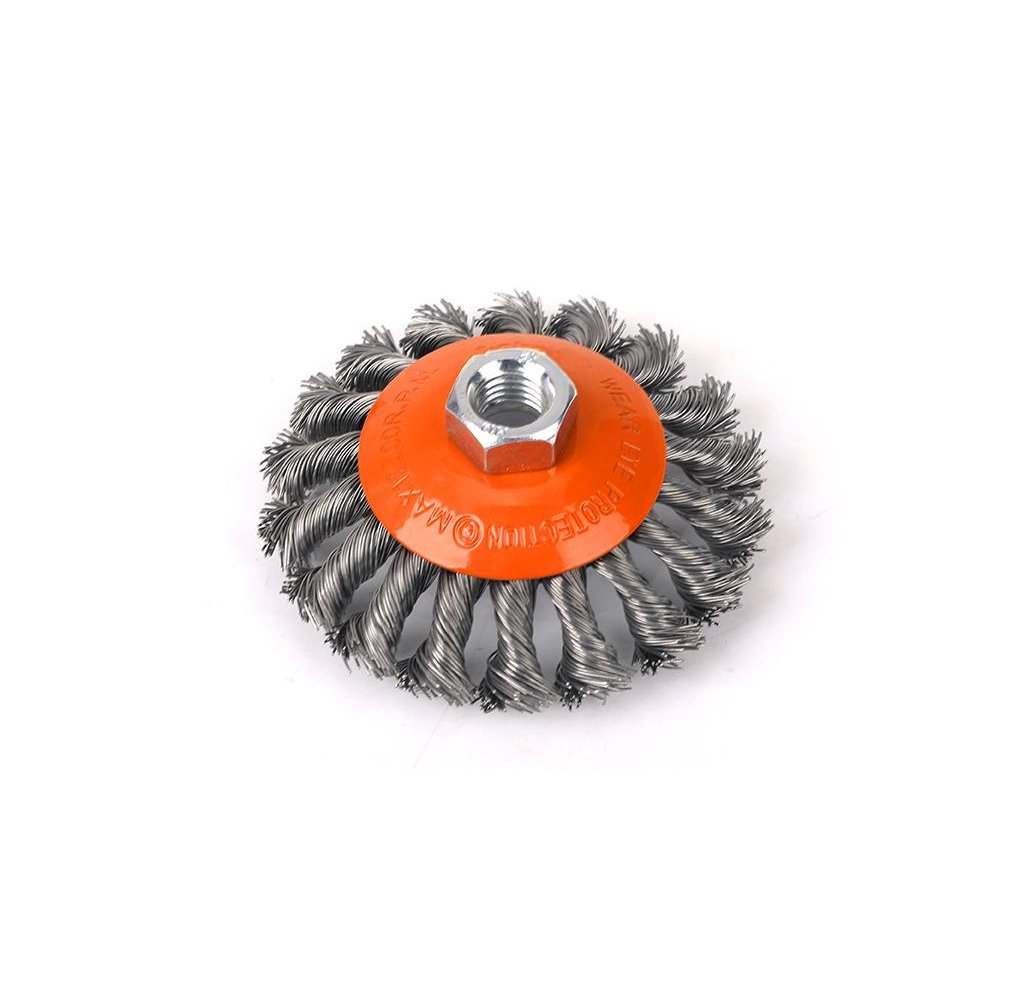 Szczotka tarczowa z nakrętką - drut skręcany M14/100 mm / TEGER