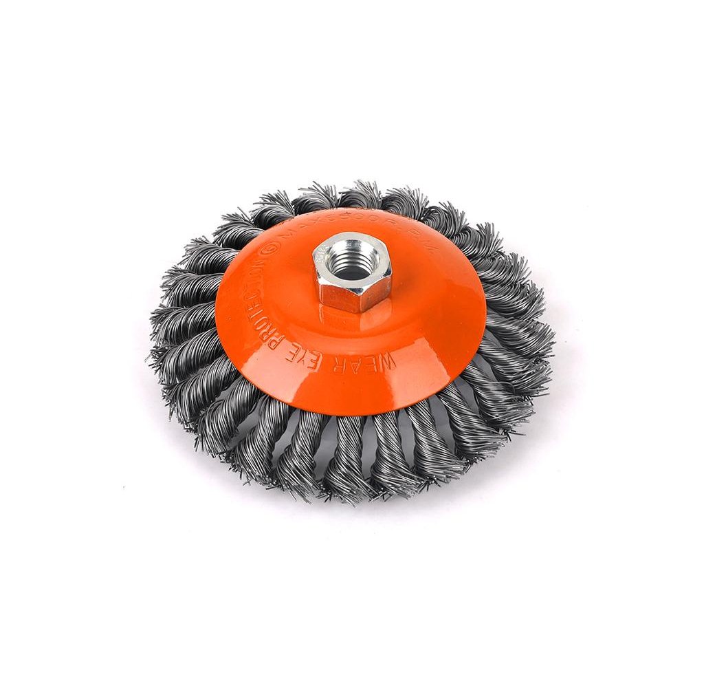 Szczotka tarczowa z nakrętką - drut skręcany M14/120 mm / TEGER