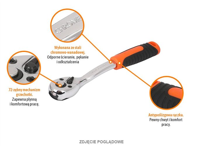Grzechotka 1/2" 72T / TEGER