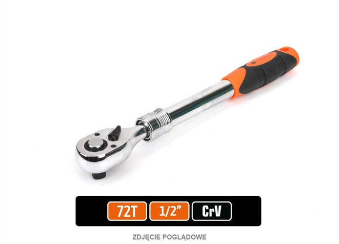 Grzechotka teleskopowa 1/2" 72T / TEGER