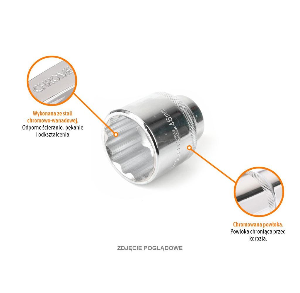 Klucz nasadowy 3/4" dwunastokątny 27 mm / TEGER