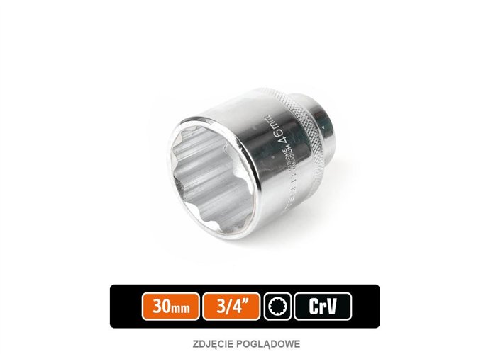 Klucz nasadowy 3/4" dwunastokątny 30 mm / TEGER