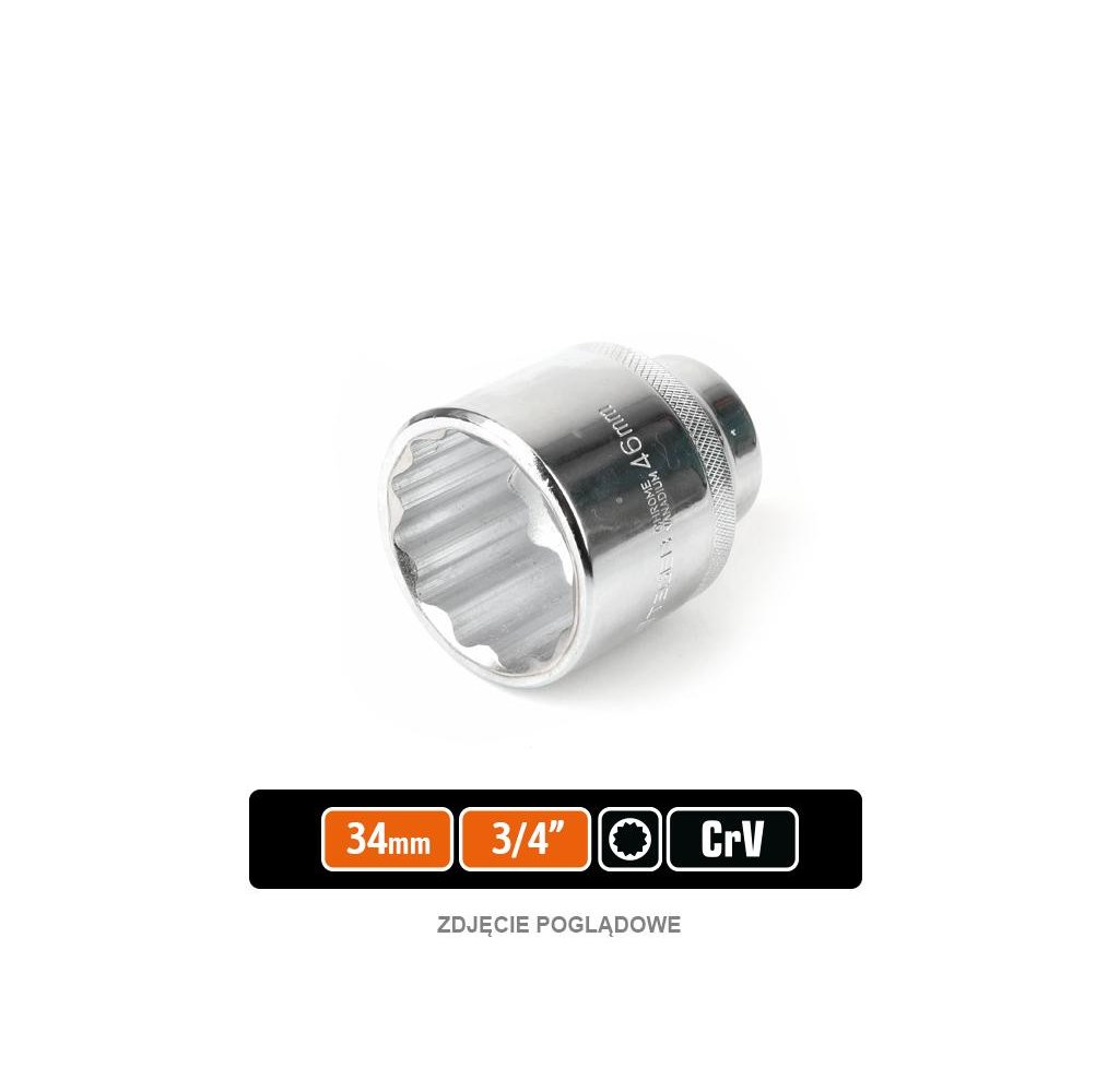 Klucz nasadowy 3/4" dwunastokątny 34 mm / TEGER