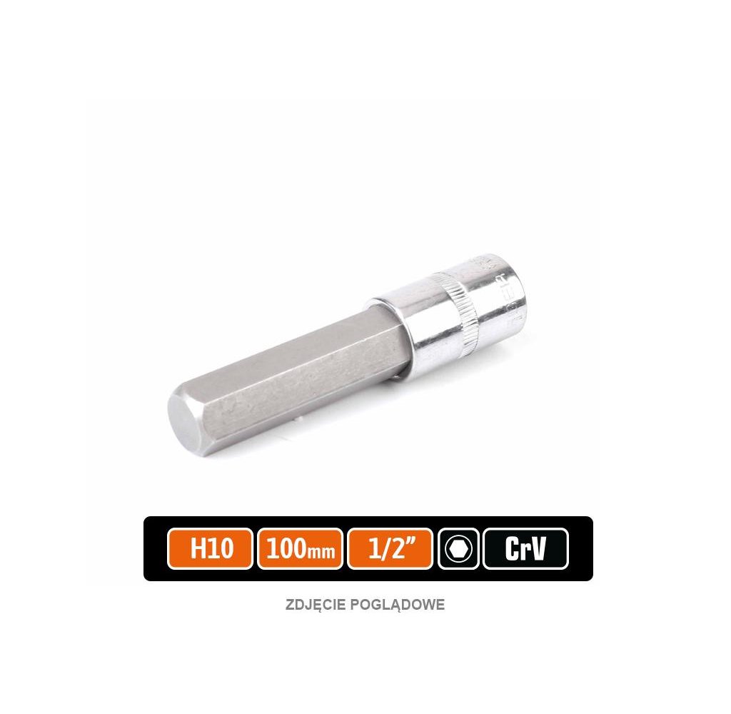 Klucz nasadowy 1/2" z bitem HEX 100 mm/H10 / TEGER