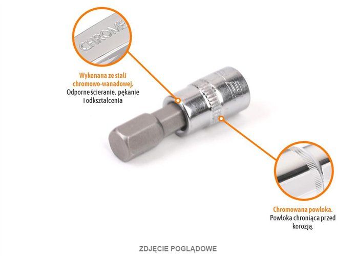 Klucz nasadowy 1/4" z bitem HEX 37 mm/H2 /TEGER