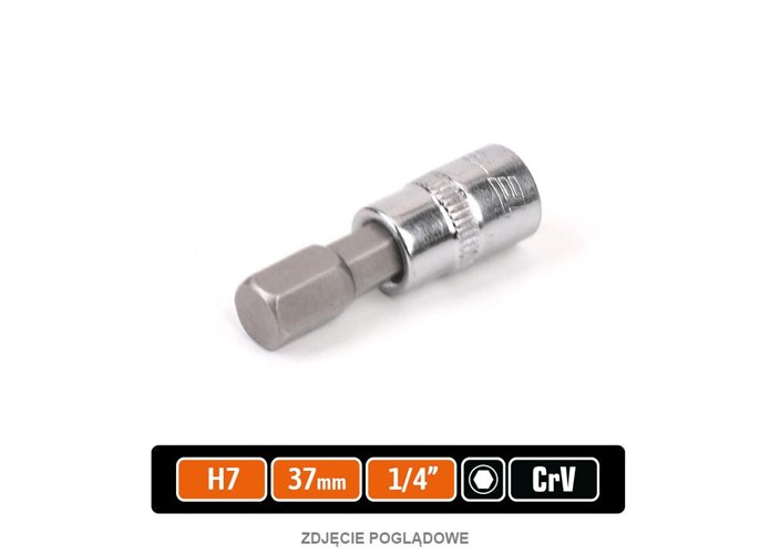 Klucz nasadowy 1/4" z bitem HEX 37 mm/H7 /TEGER