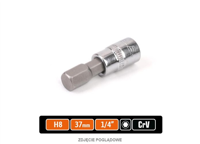 Klucz nasadowy 1/4" z bitem HEX 37 mm/H8 /TEGER