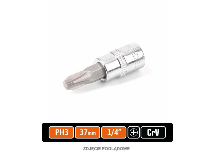 Klucz nasadowy 1/4" z bitem PH 37 mm/PH3 / TEGER