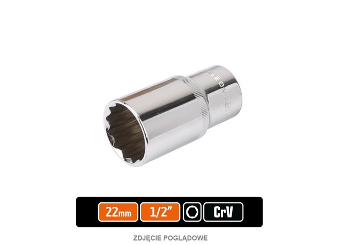 Klucz nasadowy 1/2" sześciokątny długi 22 mm / TEGER