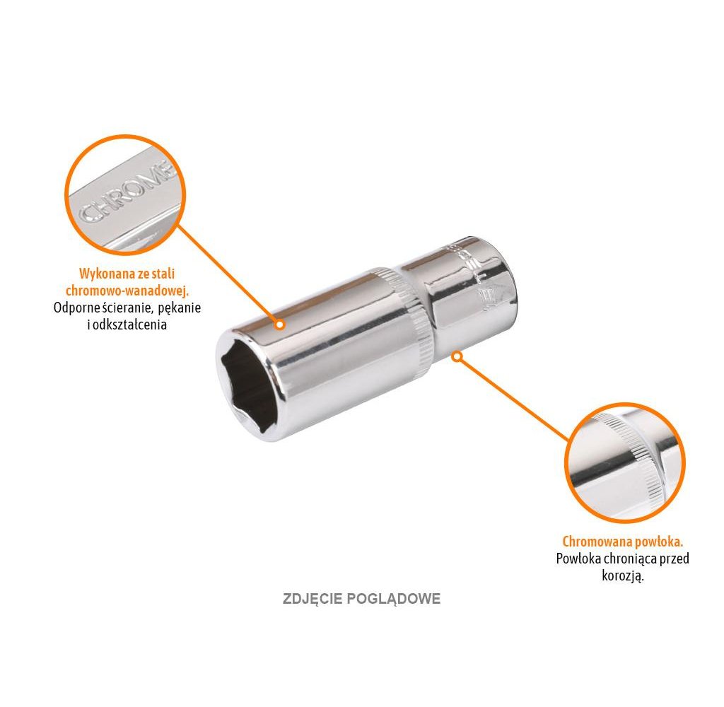 Klucz nasadowy 1/4" sześciokątny długi 4 mm / TEGER