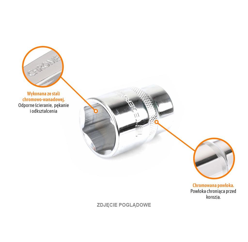 Klucz nasadowy 3/4" sześciokątny 17 mm / TEGER