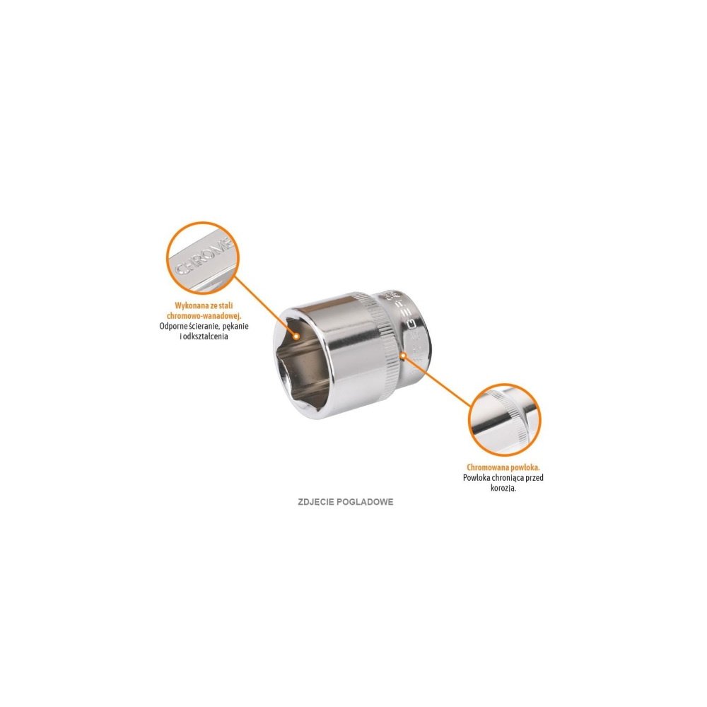 Klucz nasadowy 3/8" sześciokątny 17 mm / TEGER
