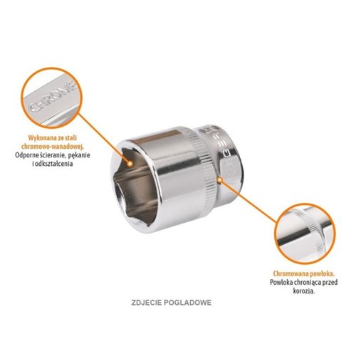 Klucz nasadowy 3/8" sześciokątny 18 mm / TEGER