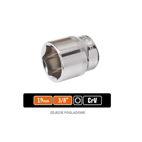 Klucz nasadowy 3/8" sześciokątny 19 mm / TEGER
