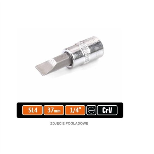 Klucz nasadowy 1/4" z bitem SL 37 mm/SL4 / TEGER
