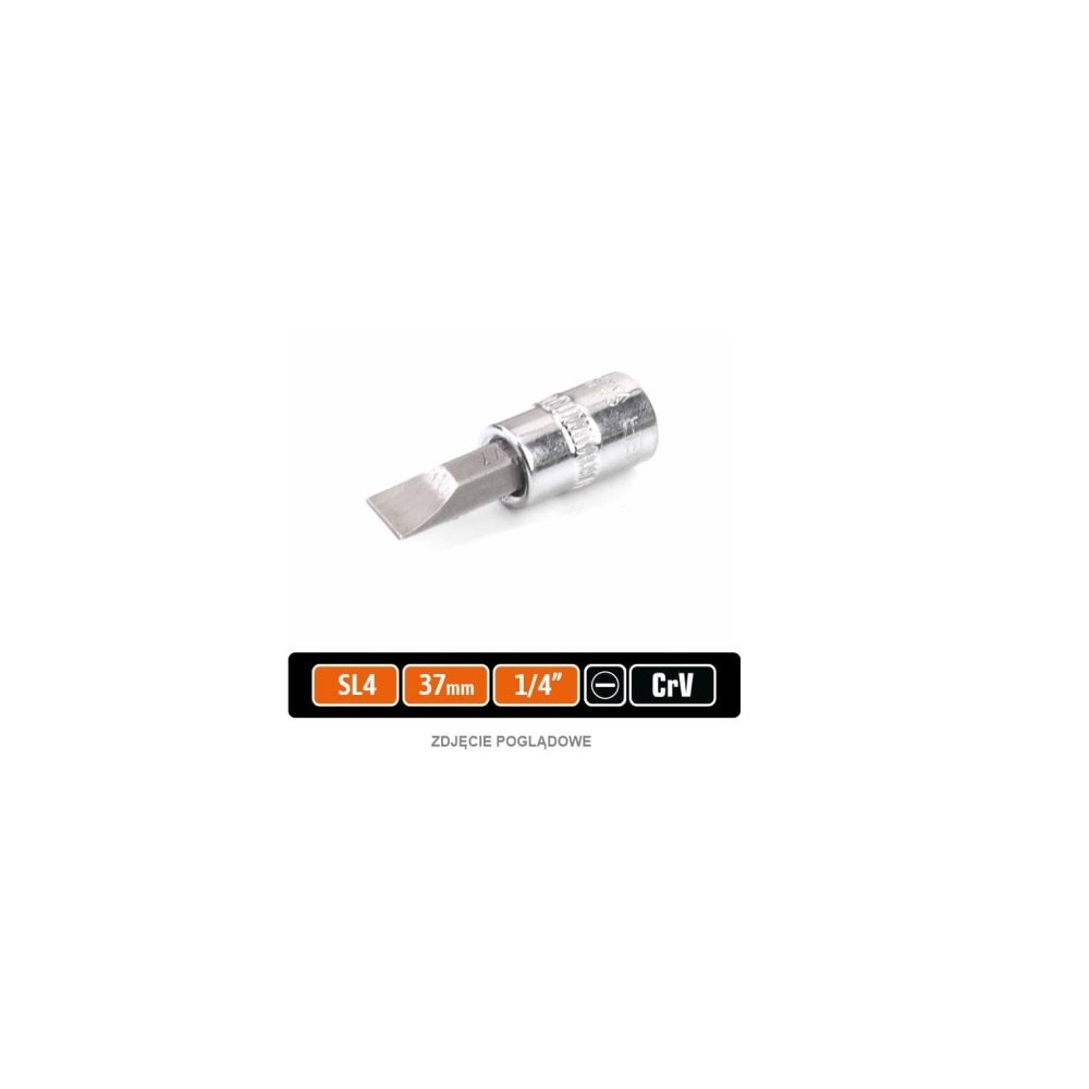 Klucz nasadowy 1/4" z bitem SL 37 mm/SL4 / TEGER