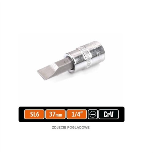 Klucz nasadowy 1/4" z bitem SL 37 mm/SL6 / TEGER