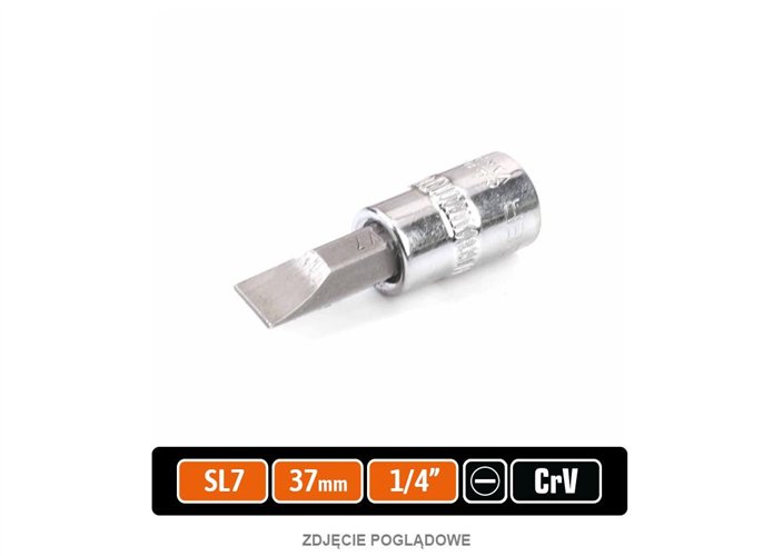 Klucz nasadowy 1/4" z bitem SL 37 mm/SL7 / TEGER