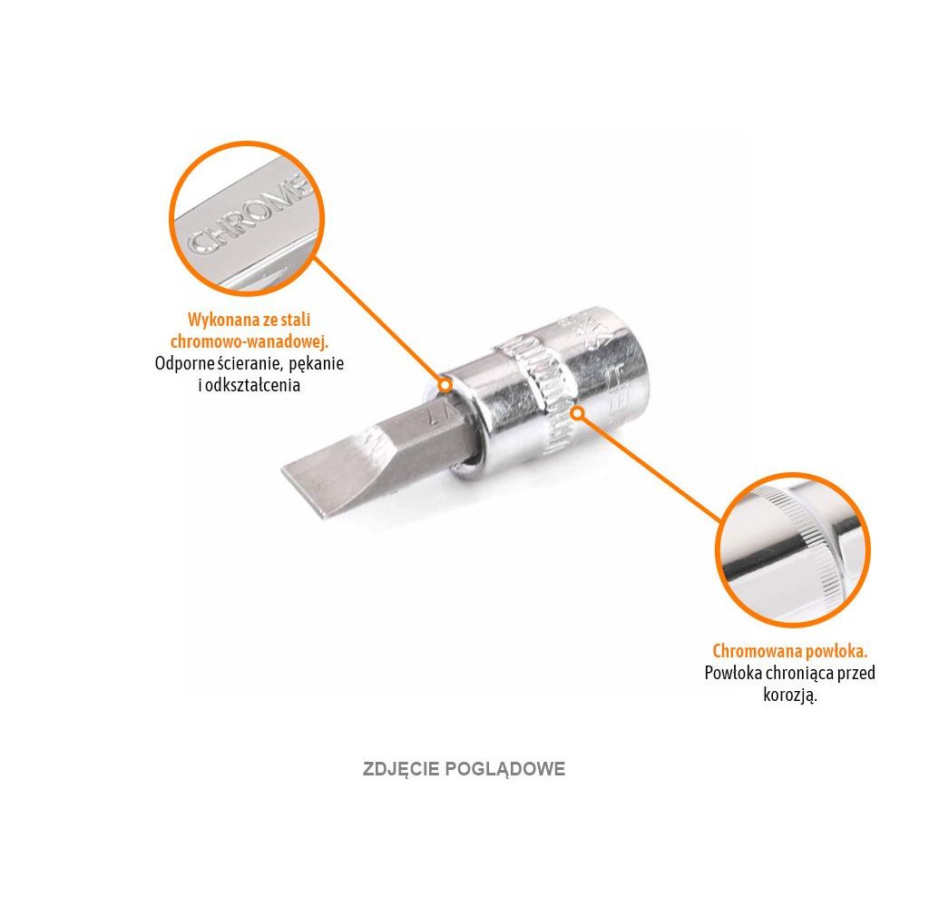 Klucz nasadowy 1/4" z bitem SL 37 mm/SL7 / TEGER
