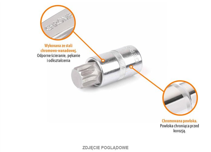 Klucz nasadowy 1/2" z bitem SPLINE 55 mm/M6 / TEGER