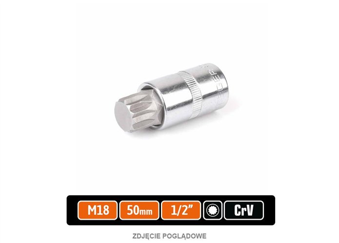 Klucz nasadowy 1/2" z bitem SPLINE 55 mm/M18 / TEGER