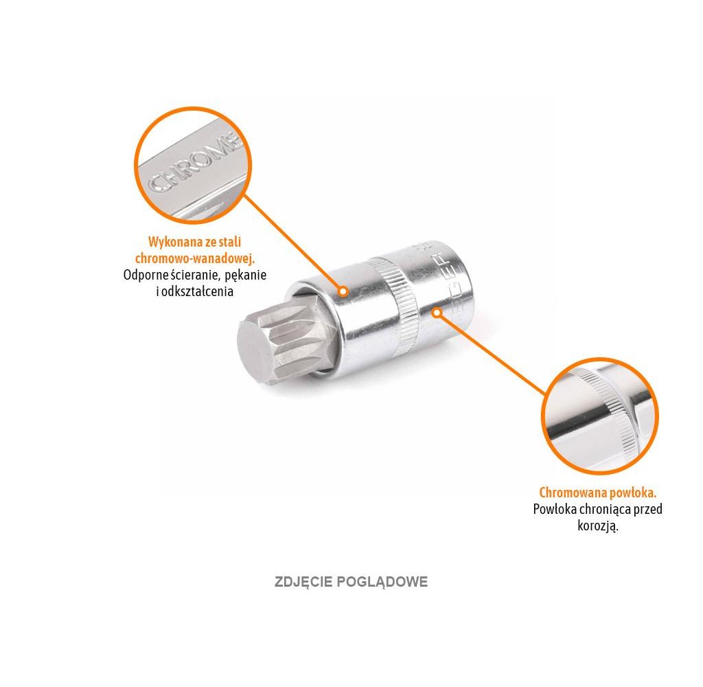 Klucz nasadowy 1/2" z bitem SPLINE 55 mm/M18 / TEGER