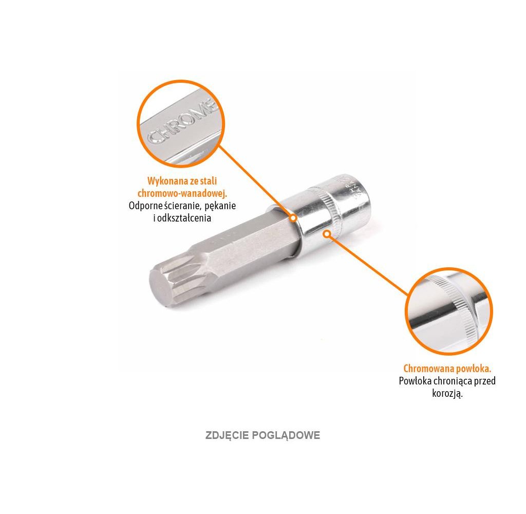 Klucz nasadowy 1/2" z bitem SPLINE 100 mm/M16 / TEGER