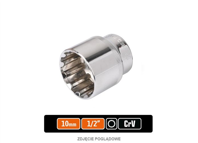 Klucz nasadowy 1/2" SPLINE 10 mm / TEGER