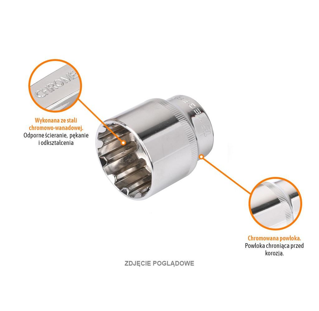 Klucz nasadowy 1/2" SPLINE 30 mm / TEGER