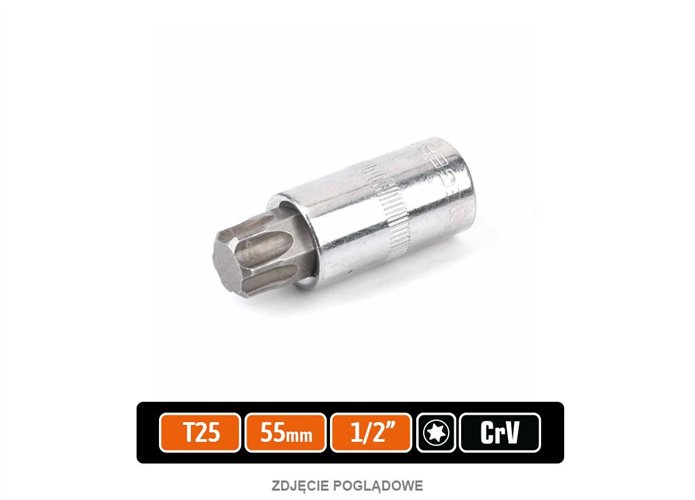 Klucz nasadowy 1/2" z bitem TORX 55 mm/T25 / TEGER