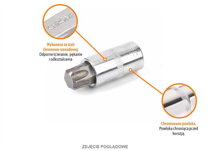 Klucz nasadowy 1/2" z bitem TORX 55 mm/T50 / TEGER