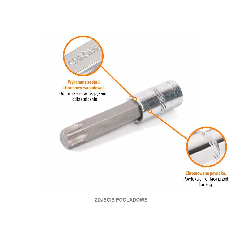 Klucz nasadowy 1/2" z bitem TORX 100 mm/T27 / TEGER