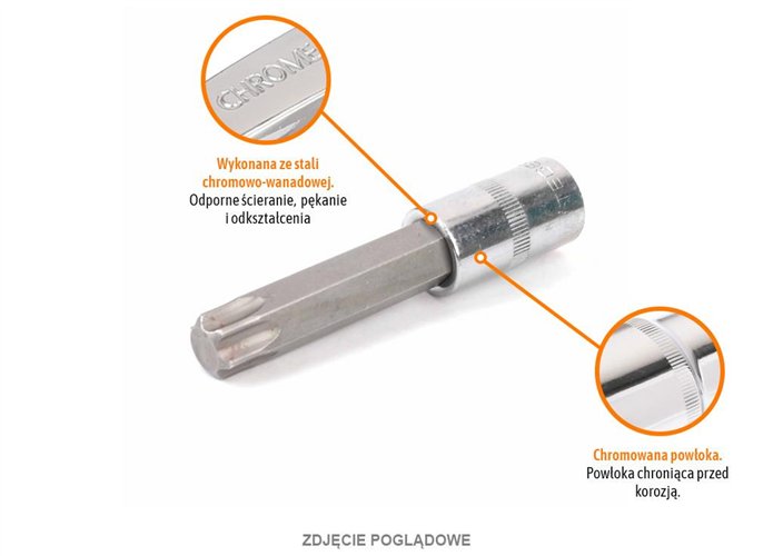 Klucz nasadowy 1/2" z bitem TORX 100 mm/T40 / TEGER