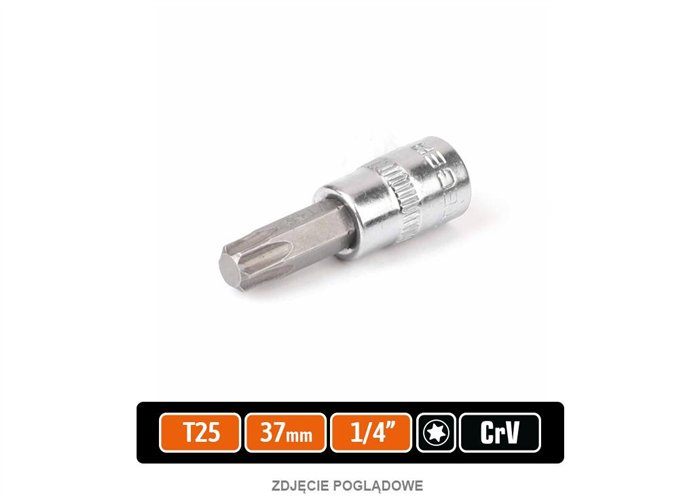 Klucz nasadowy 1/4" z bitem TORX 37 mm/T25 /TEGER