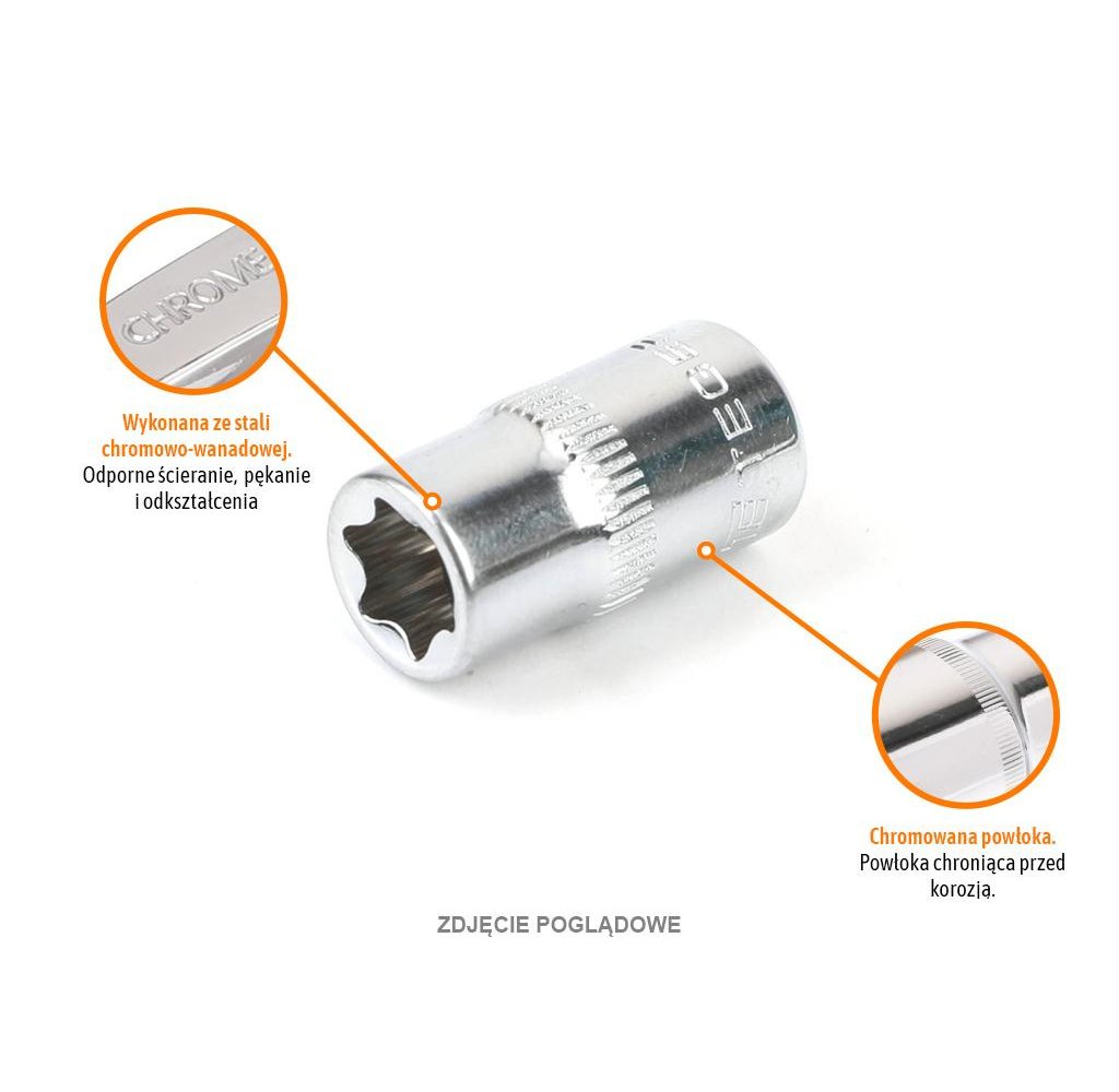 Klucz nasadowy 1/4" TORX E7 / TEGER