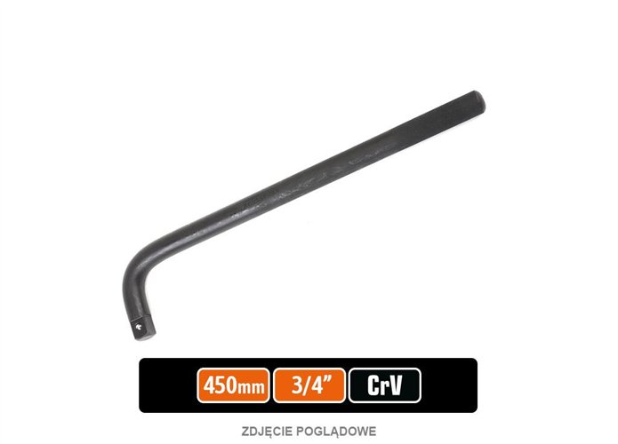 Pokrętło do nasadek TYP L 3/4" 450 mm - kute / TEGER