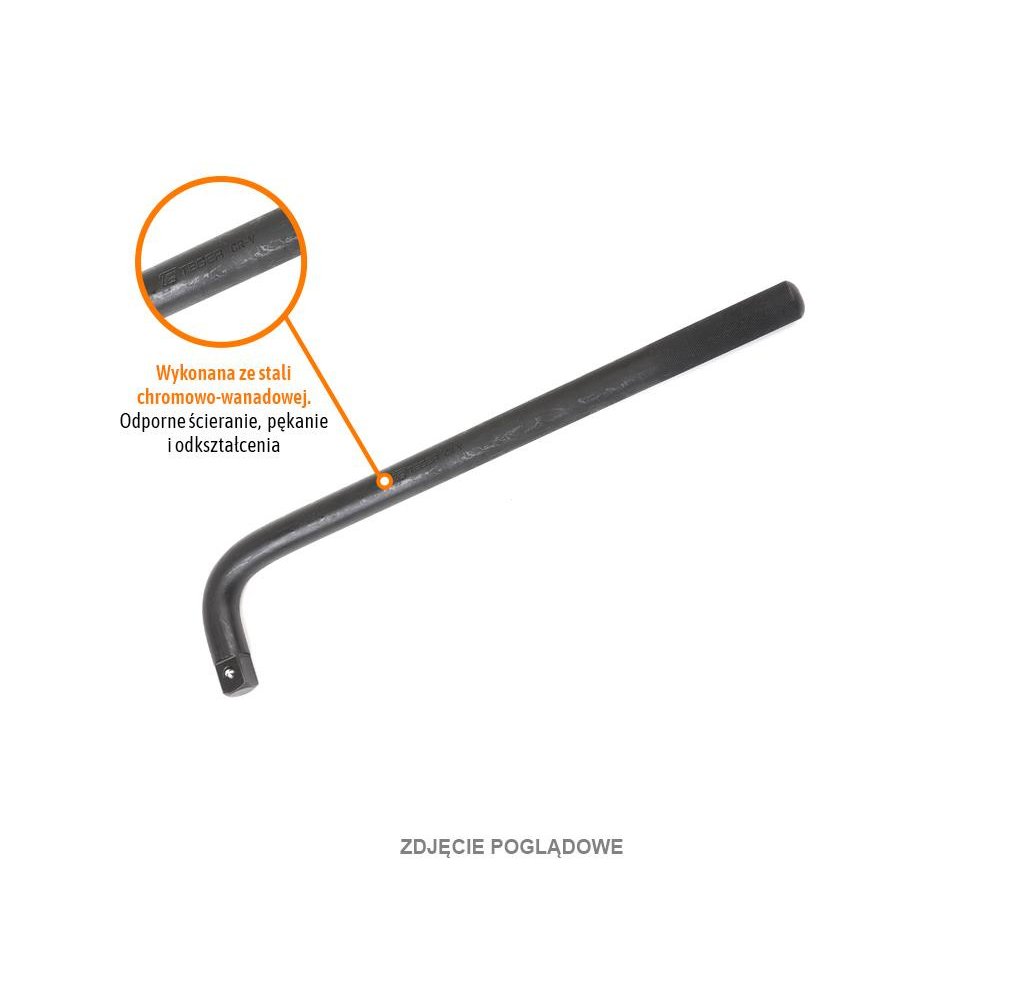 Pokrętło do nasadek TYP L 3/4" 450 mm - kute / TEGER