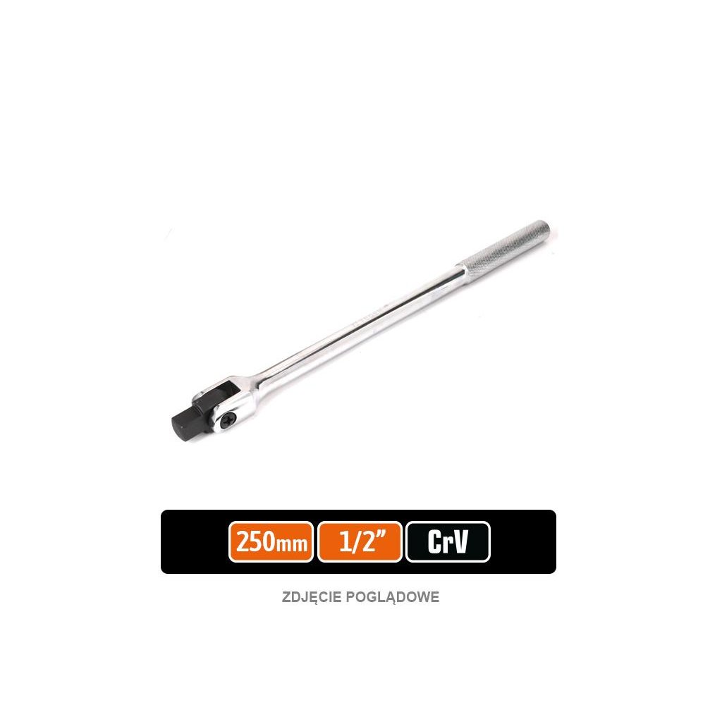 Pokrętło do nasadek obrotowe - uchylne 1/2" 250 mm / TEGER