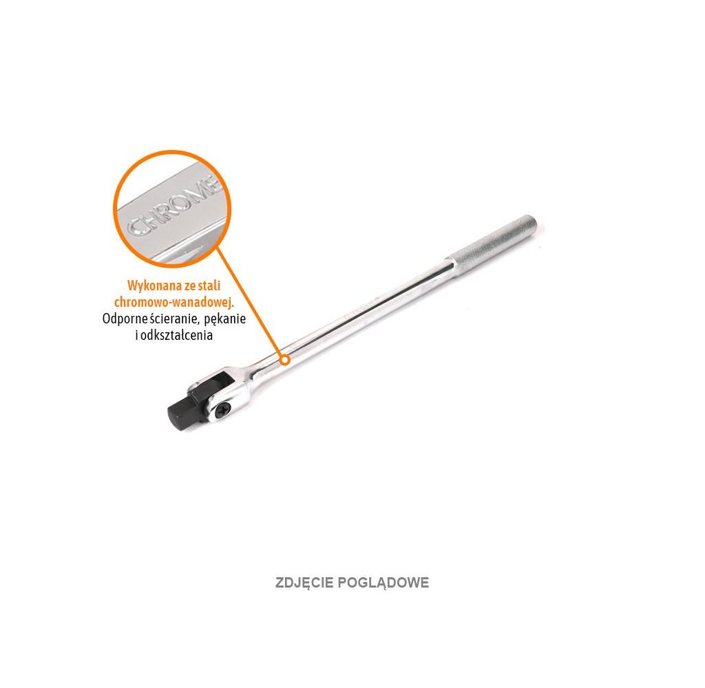 Pokrętło do nasadek obrotowe - uchylne 1/2" 380 mm / TEGER