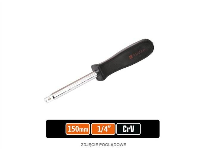 Pokrętło do nasadek wkrętakowe 1/4" 150 mm / TEGER