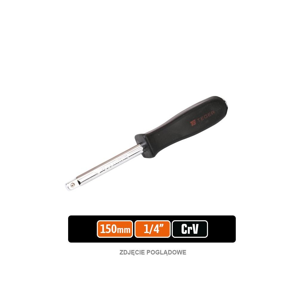 Pokrętło do nasadek wkrętakowe 1/4" 150 mm / TEGER
