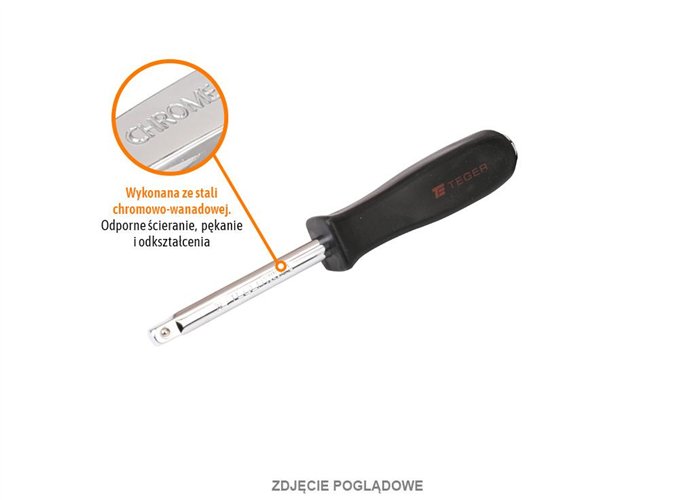Pokrętło do nasadek wkrętakowe 1/4" 150 mm / TEGER