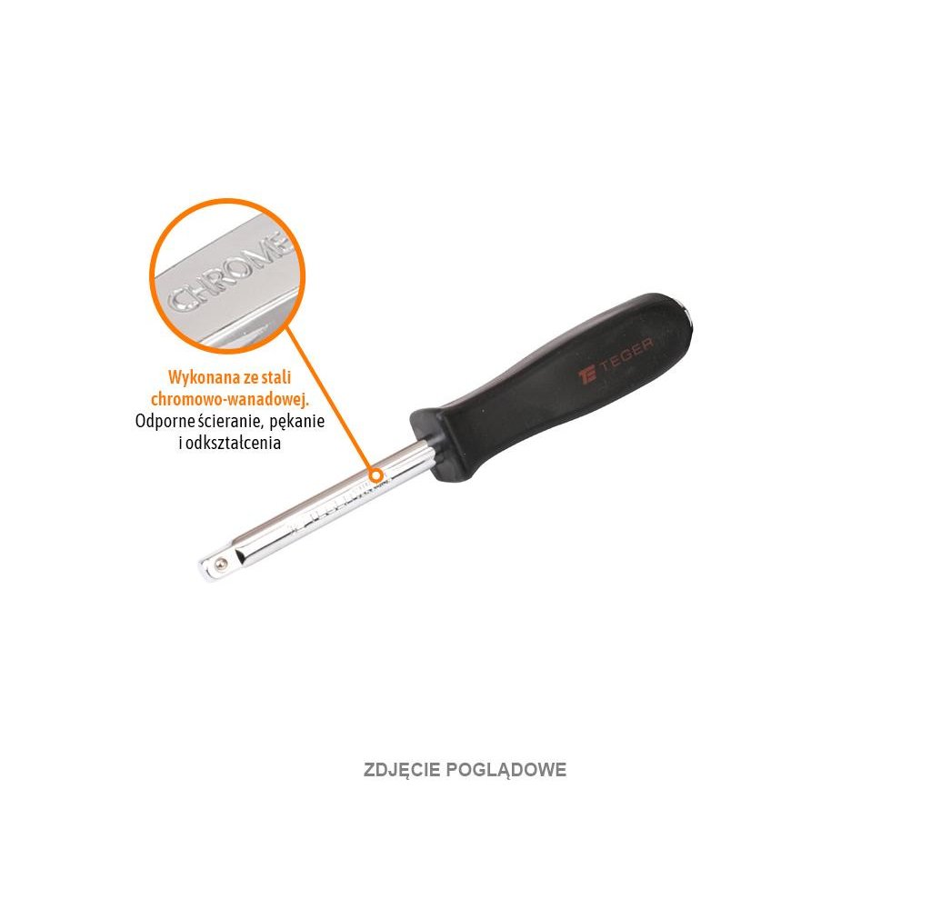 Pokrętło do nasadek wkrętakowe 1/4" 150 mm / TEGER