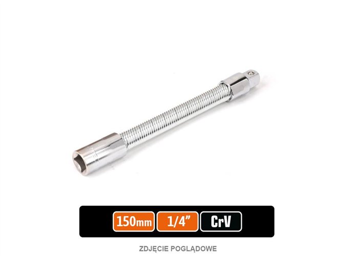 Przedłużka do nasadek 1/4" giętka 150 mm / TEGER