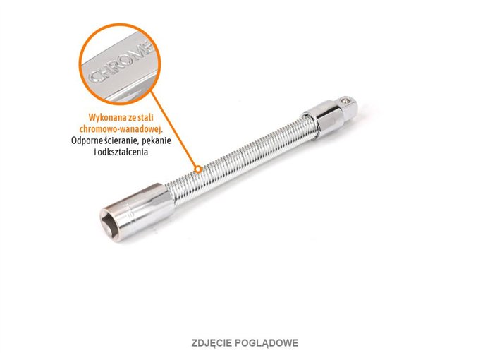 Przedłużka do nasadek 1/4" giętka 150 mm / TEGER