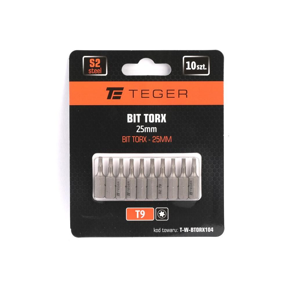 Bit TORX 25 mm/T9 (ZESTAW 10 SZT) / TEGER